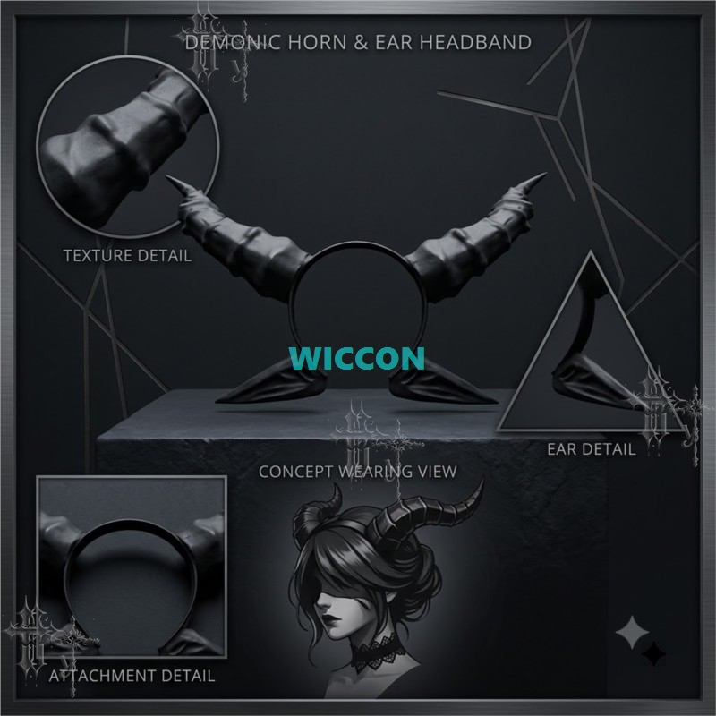 Black Devil Horn and Ears Head - Party Games Stream ulasan dan harga