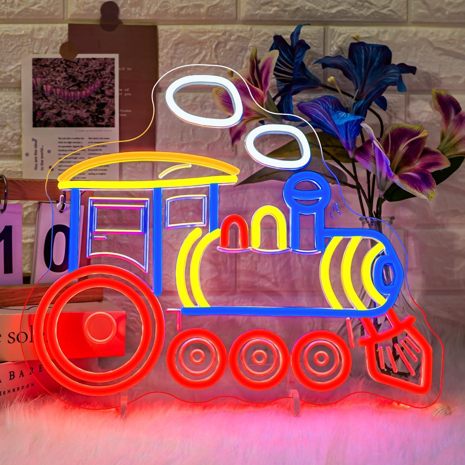 Train Neon Sign Locomotive Led - Party Games Shop ulasan dan harga