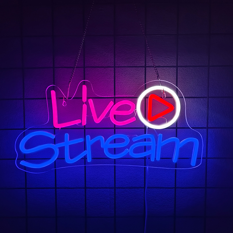 Live Stream Led Neon Sign, Wal - Party Games Stream ulasan dan harga