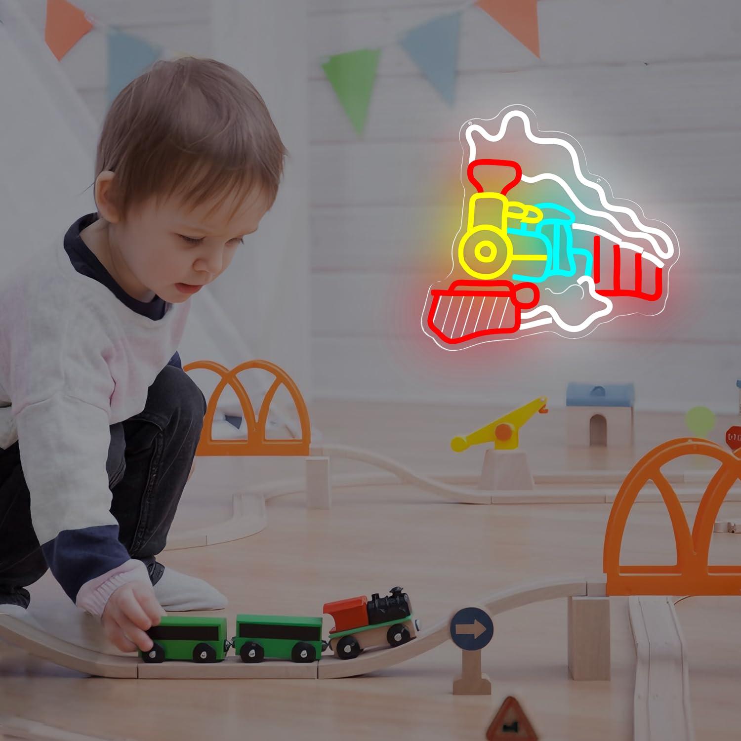 Steam Train Neon Sign USB Dimm - Party Games Steam Free ulasan dan harga