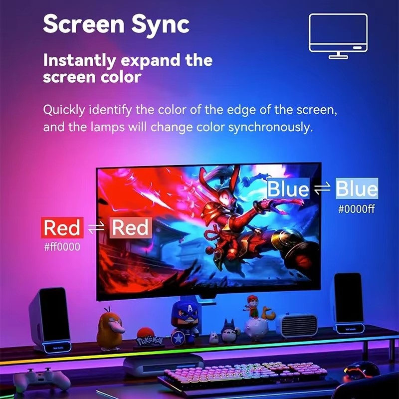 RGB Gaming Lights Strip Monito - Party Games Night ulasan dan harga