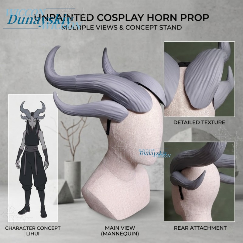 Curved Four Horned Demon Headb - Party Games Stream ulasan dan harga