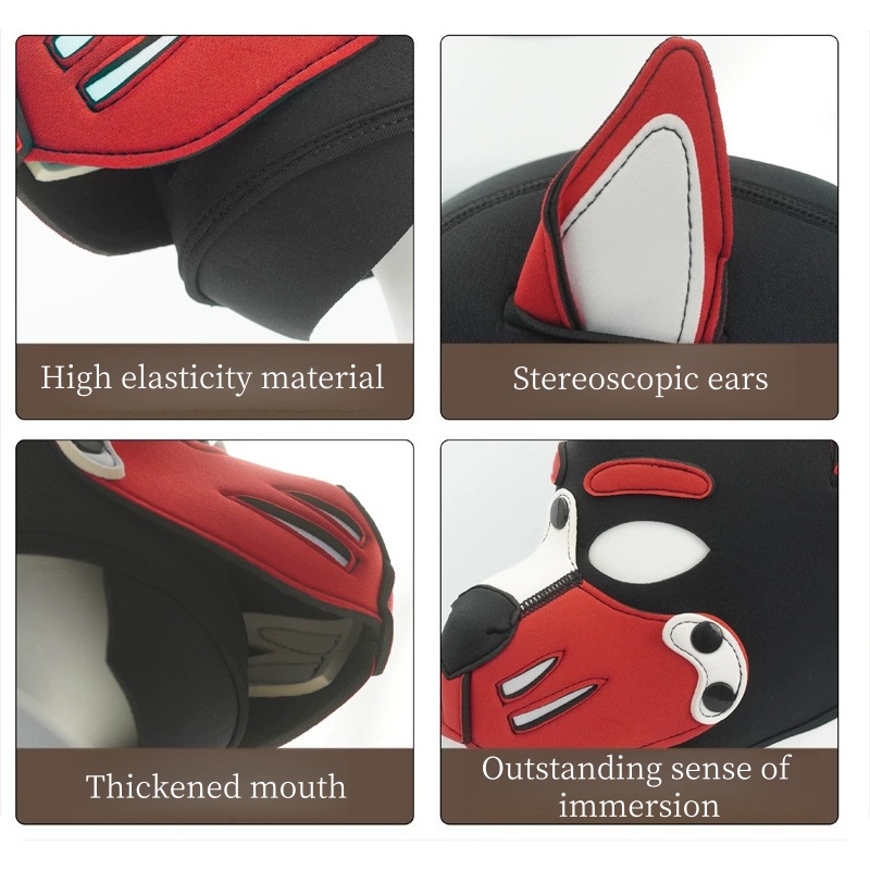 Erotic Colorful Dog Hood Mask  - Party Games Couple ulasan dan harga