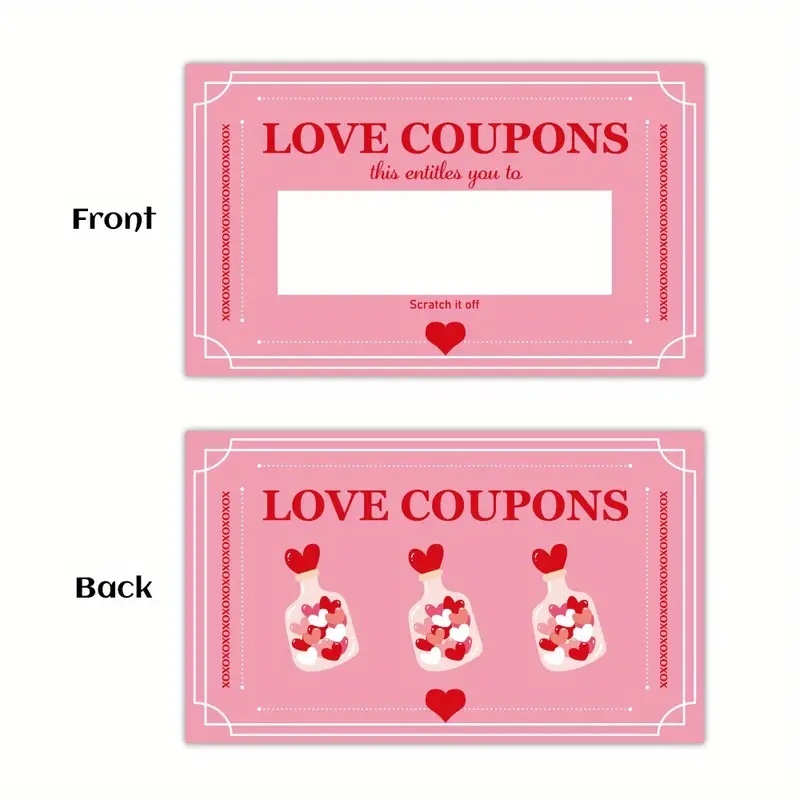 30 Pcs Pink Lucky Scratch Card - Party Games Couple ulasan dan harga