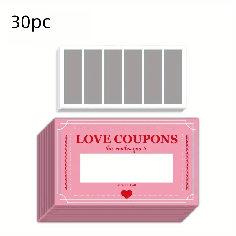 30 Pcs Pink Lucky Scratch Card - Party Games Couple ulasan dan harga