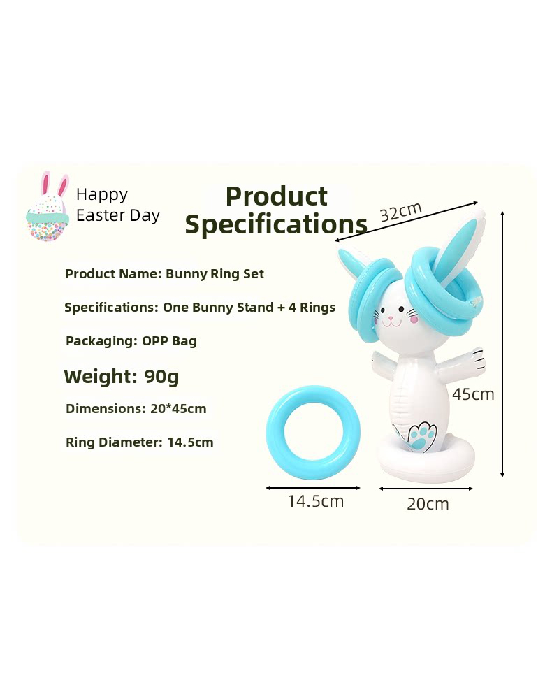 Easter Inflatable Bunny Ring T - Party Games Kids Indoor ulasan dan harga