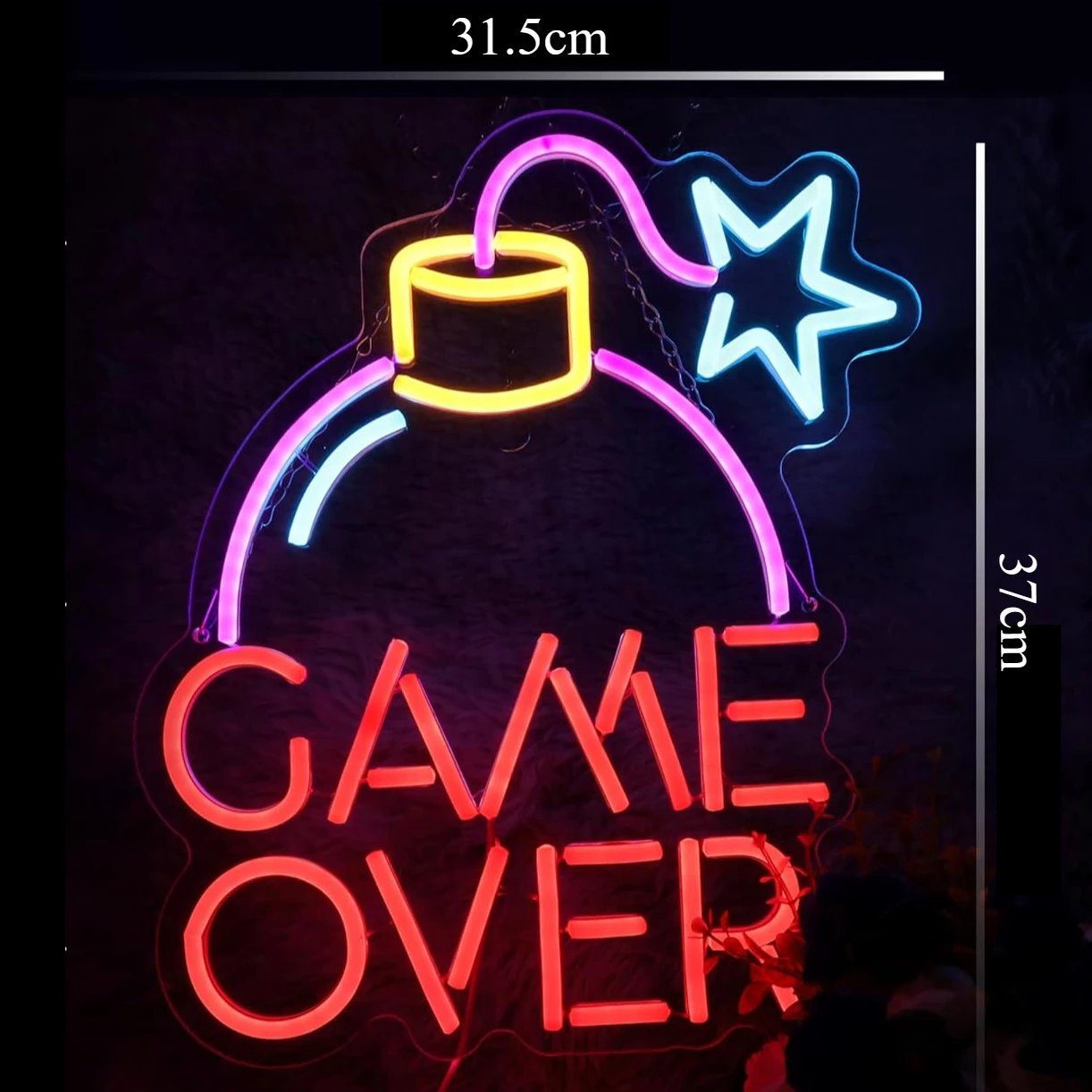 Game Over Red Pink Neon Light  - Party Games Stream ulasan dan harga