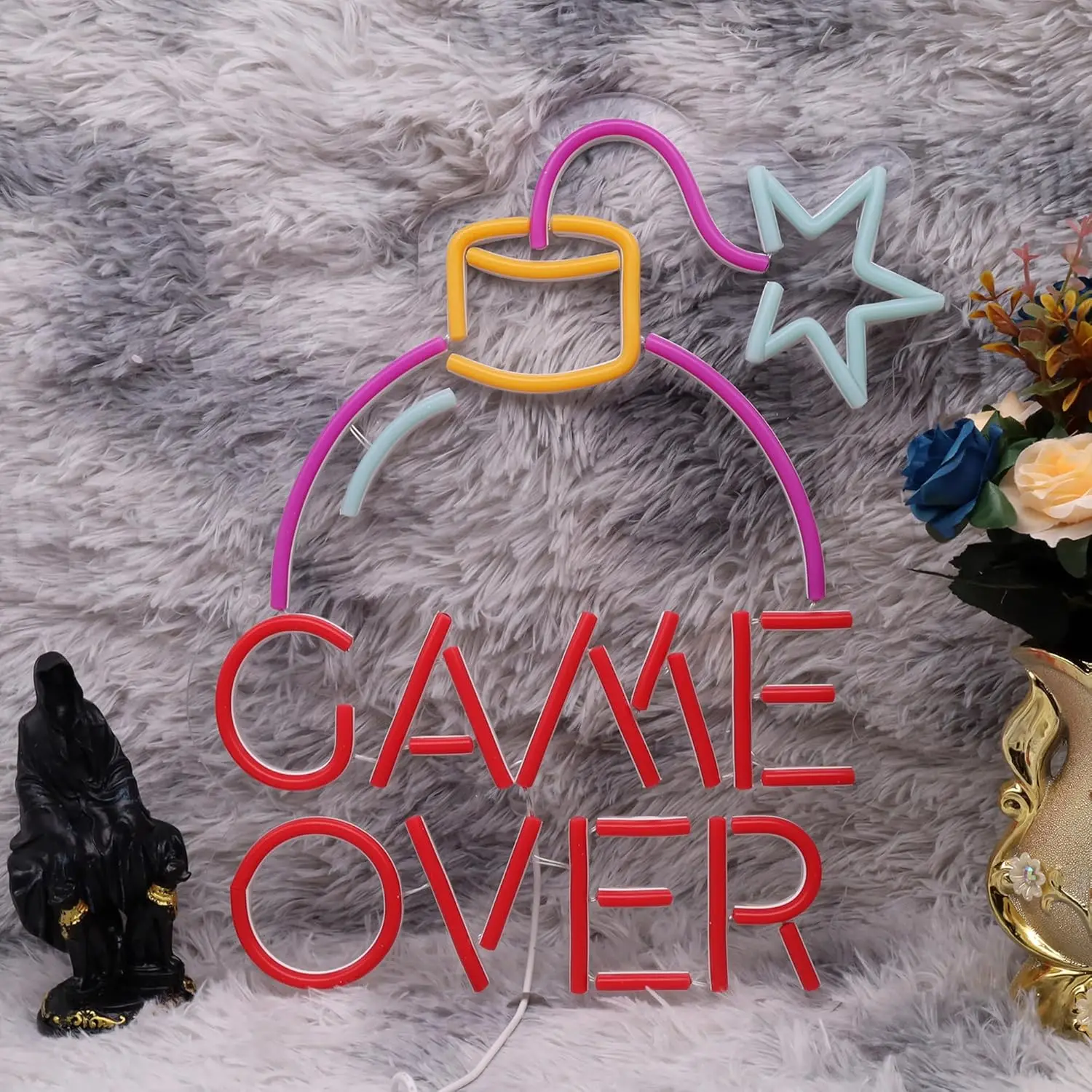 Game Over Red Pink Neon Light  - Party Games Stream ulasan dan harga