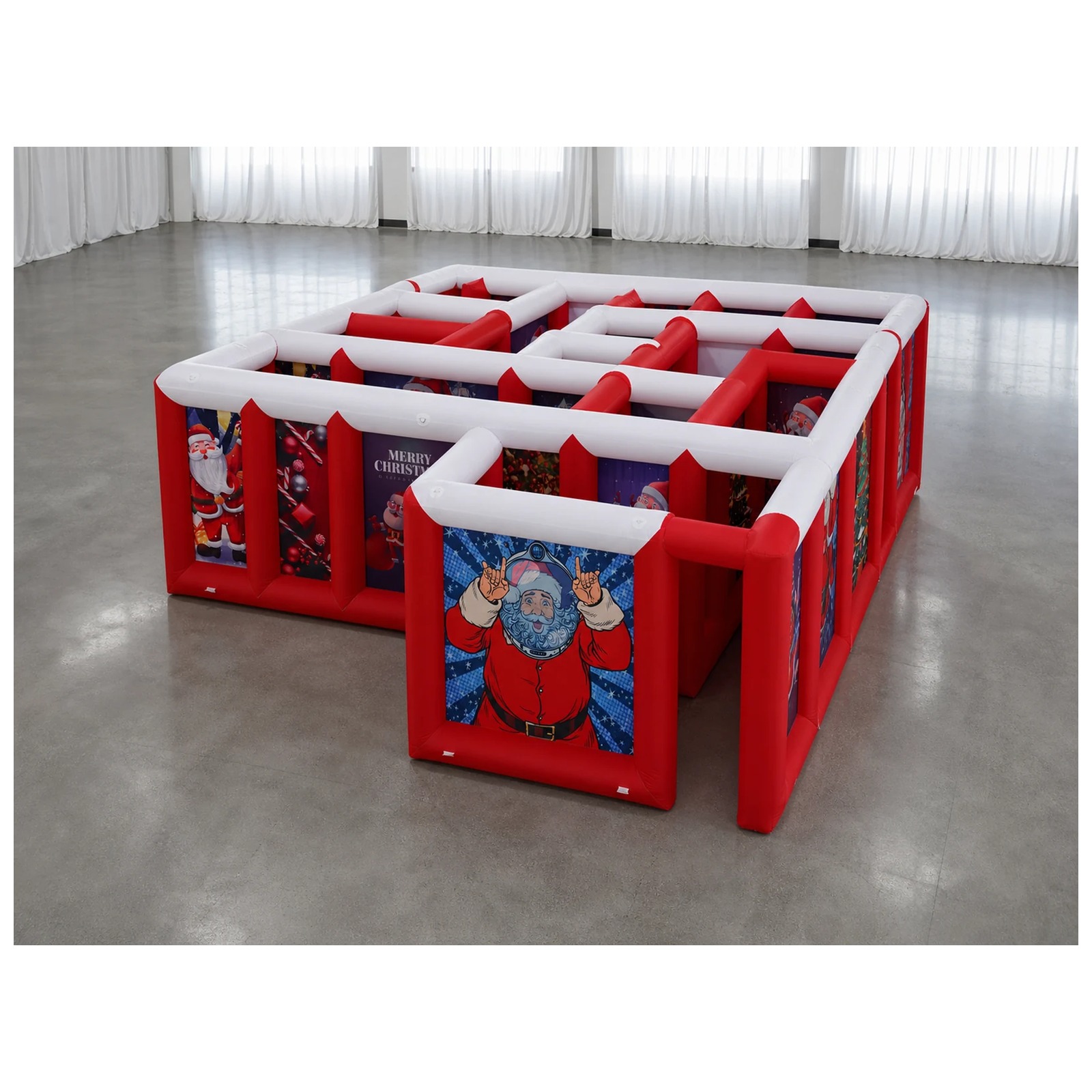 Large Red White Flat Roof Infl - Party Games Kids ulasan dan harga