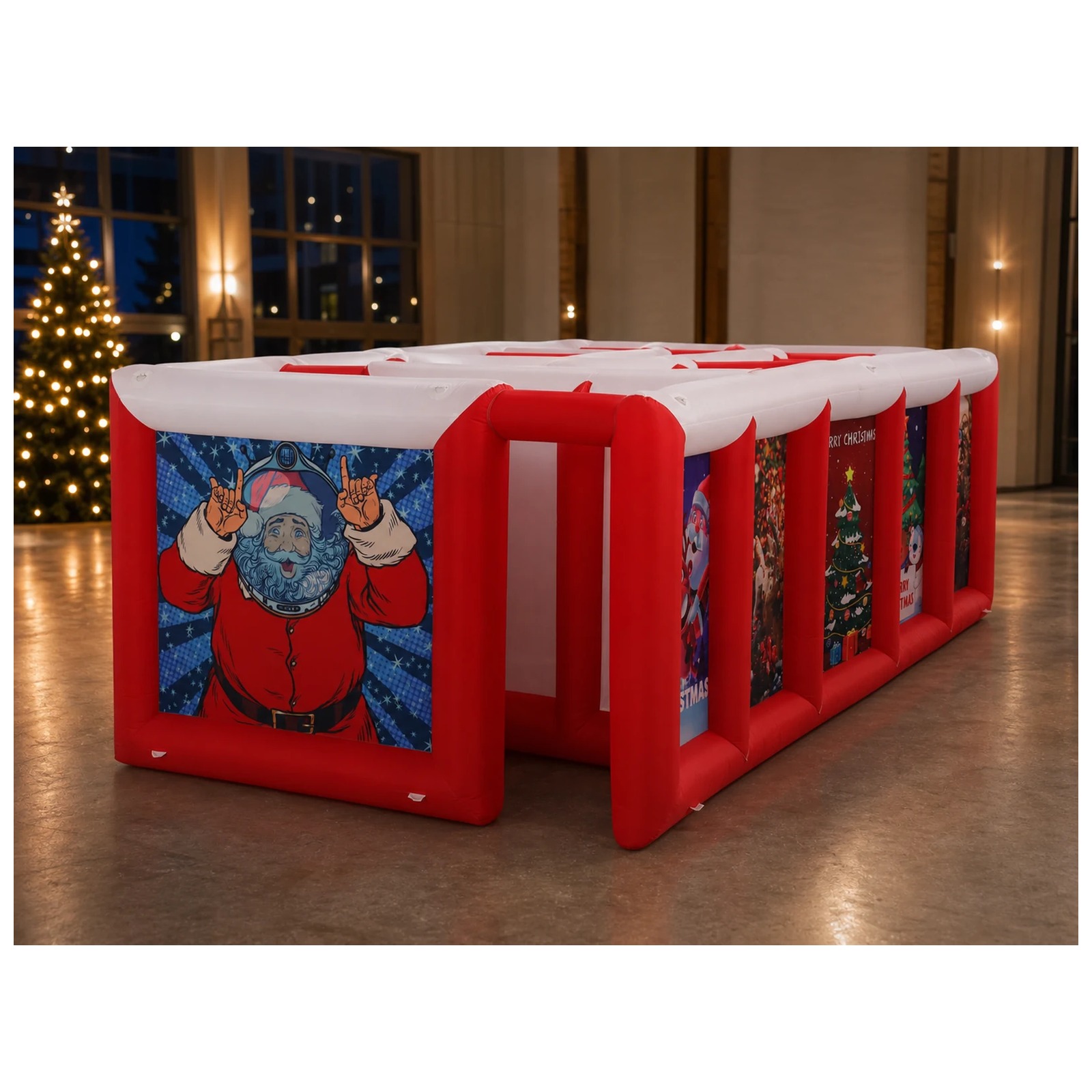 Large Red White Flat Roof Infl - Party Games Kids ulasan dan harga