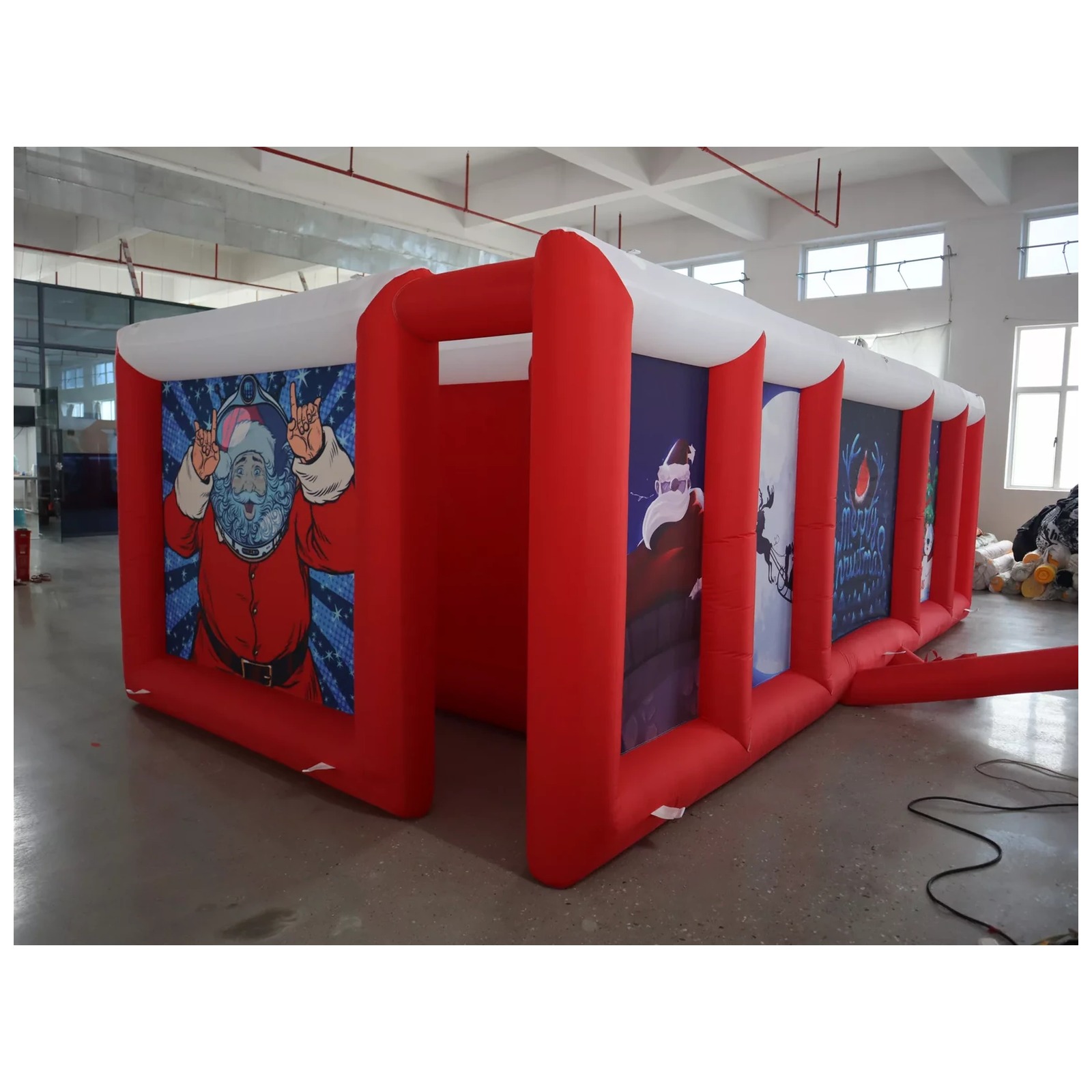 Large Red White Flat Roof Infl - Party Games Kids ulasan dan harga