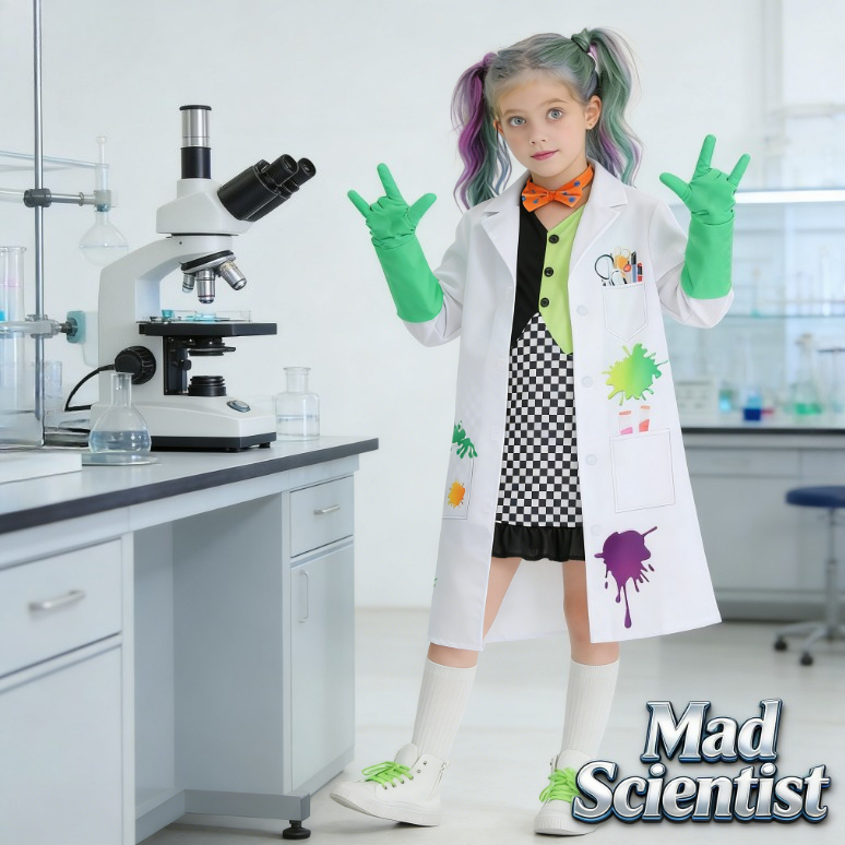 Kids Mad Scientist Costume Gir - Party Games Lab ulasan dan harga