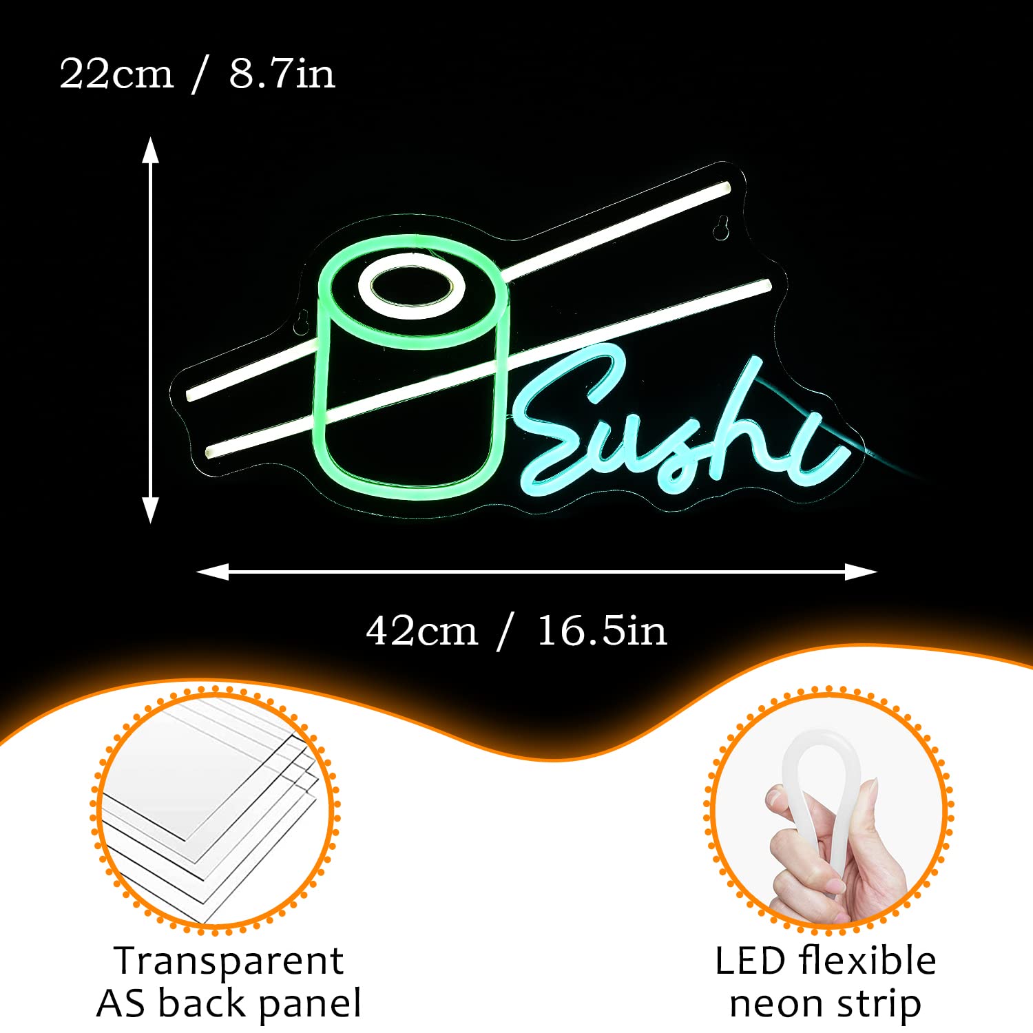 Sushi Neon Sign Bar Wine Glass - Party Games Shop ulasan dan harga