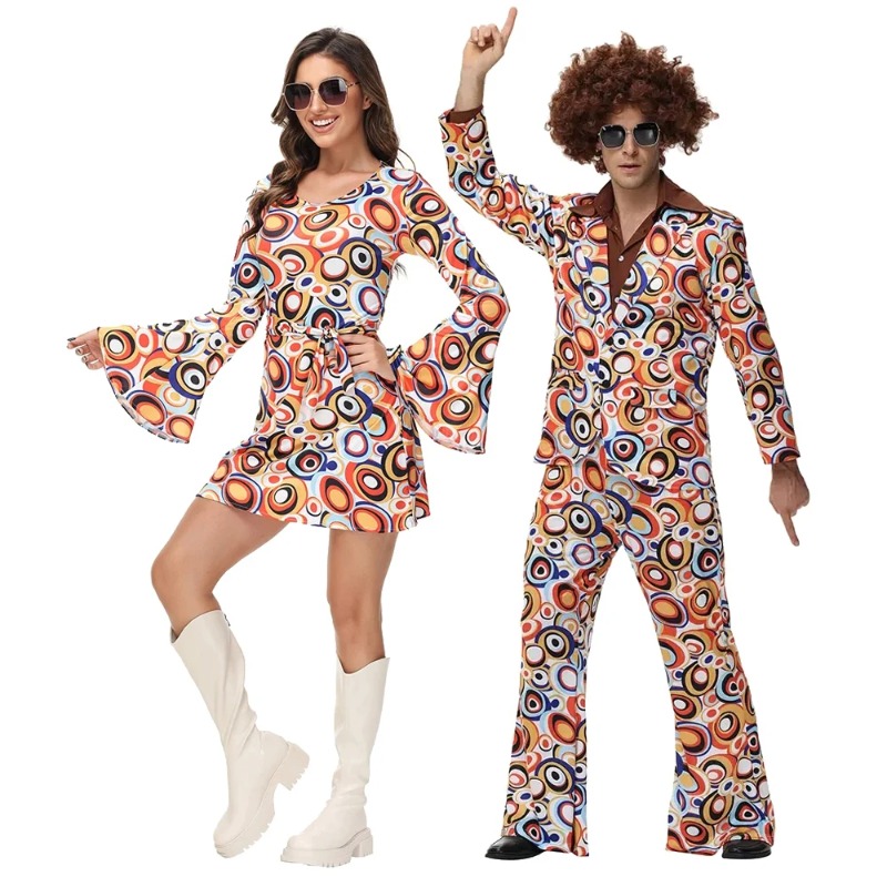 Men Women Retro 70s 80s Hippie - Party Games Couple ulasan dan harga