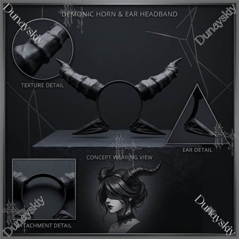 Black Devil Horn And Ears Head - Party Games Stream ulasan dan harga