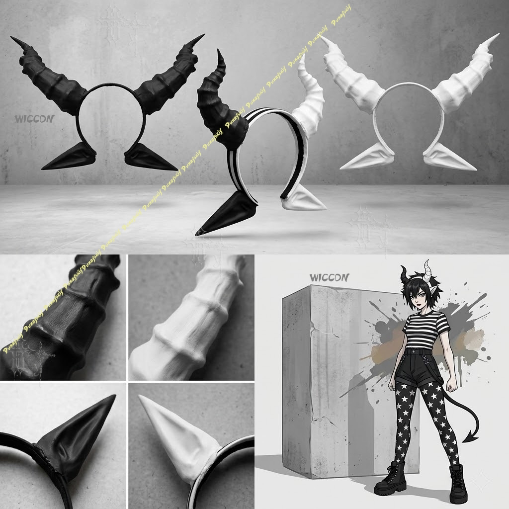 Black Demon Horn And Ear Headp - Party Games Stream ulasan dan harga